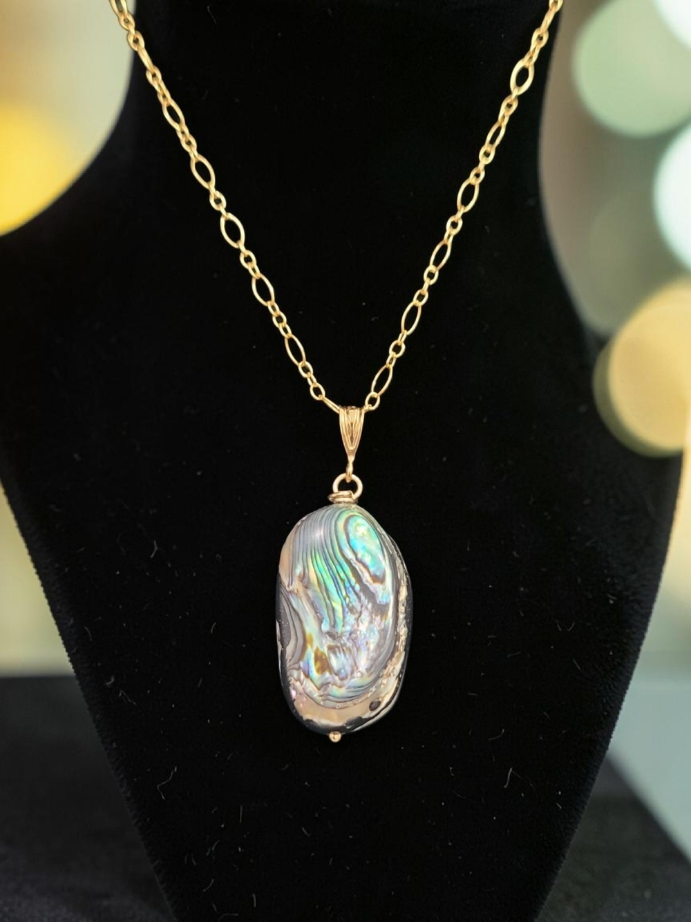 Hand Crafted Abalone Pendant 14K Gold Filled 20" Necklace